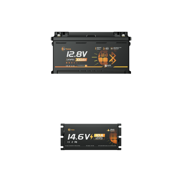 Lithink 12V 100Ah H190 LiFePO4-accu met Bluetooth & zelfverwarming, 120A BMS – DIN H8 voor onderstoel in camper