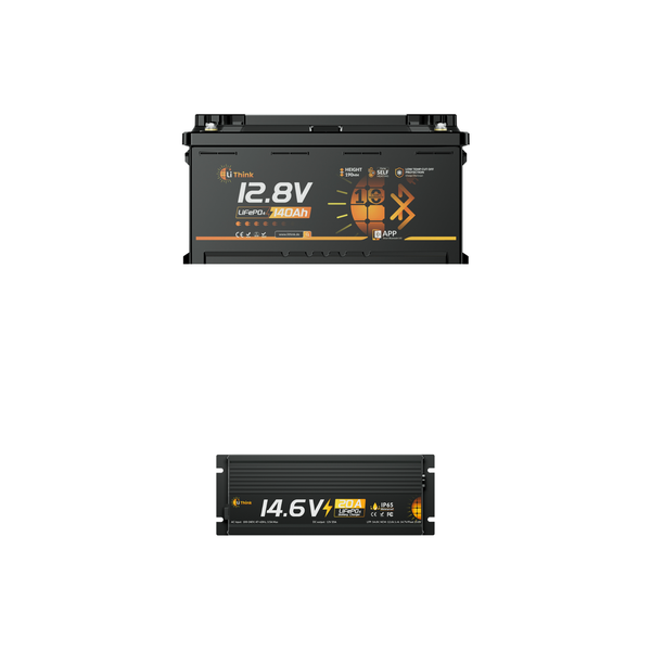 Lithink 12V 140Ah H190 LiFePO4-accu met Bluetooth & zelfverwarming, 200A BMS – DIN H8 voor onder de stoel in camper