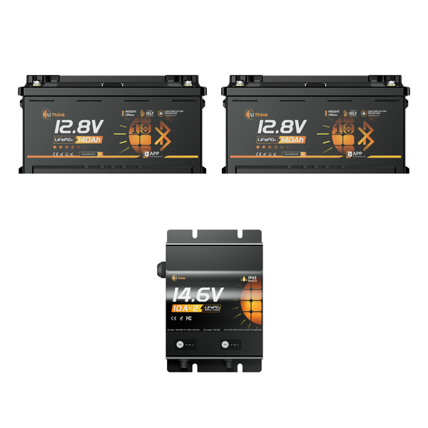 Lithink 12V 140Ah H190 LiFePO4-accu met Bluetooth & zelfverwarming, 200A BMS – DIN H8 voor onder de stoel in camper