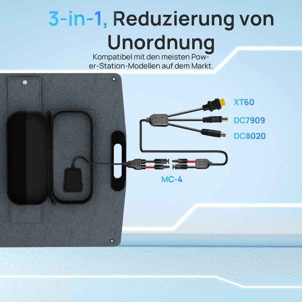 ECO-WORTHY 100Wp 12V Opvouwbare Zonnepaneeltas Pro voor Kamperen