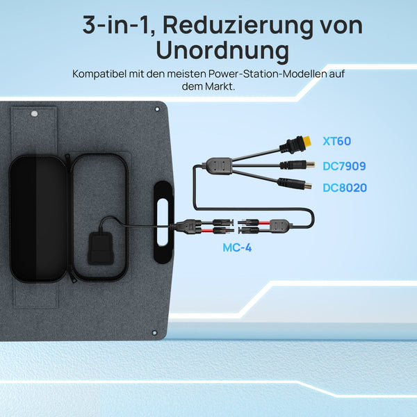 ECO-WORTHY 200Wp 12V Opvouwbare Zonnepaneeltas Pro voor Camping, RV
