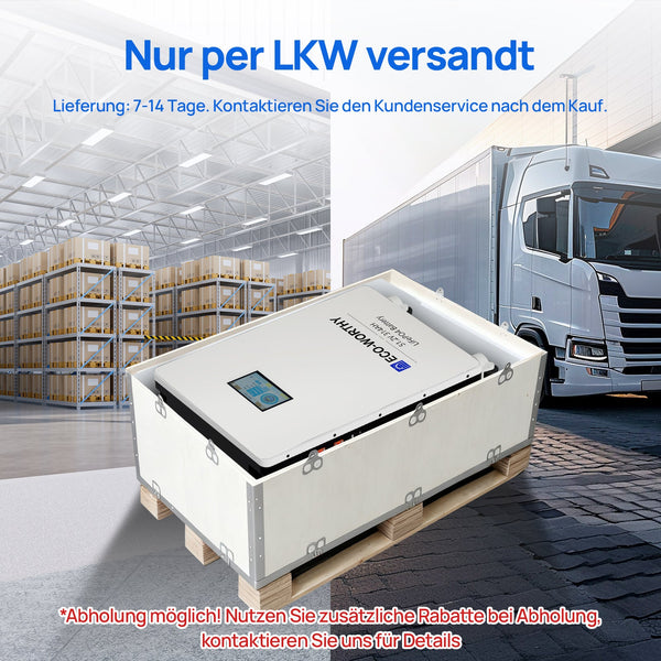 ECO-WORTHY 48V (51,2V) 314Ah LiFePO4-Batterij | Zonnebatterij-noodstroomvoorziening voor thuis