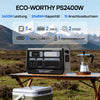 ECO-WORTHY Tragbare 2400W Powerstation mit 2048Wh Lithium-Batterie I WLAN und Bluetooth I Notstromversorgung