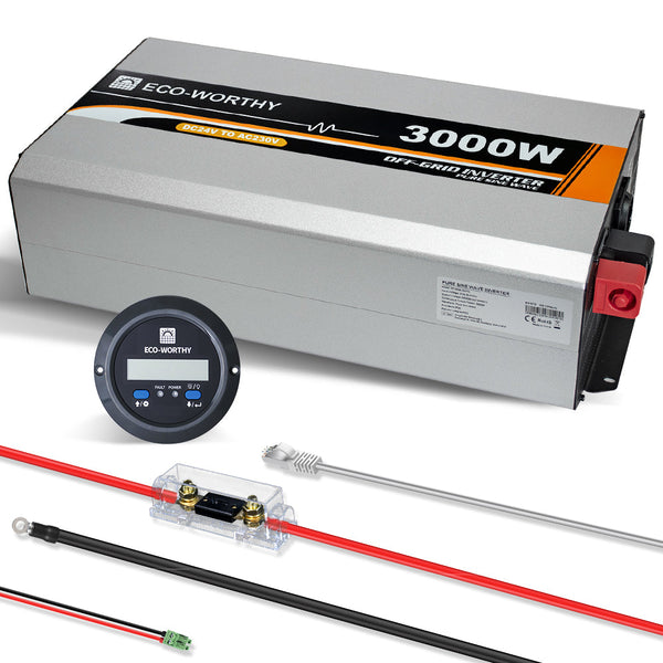 3000W 24V Solar Wechselrichter Reiner Sinus DC 24V AC 220V