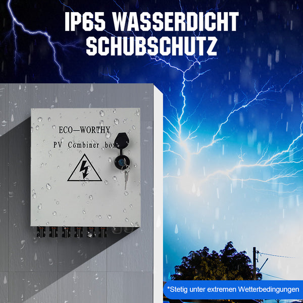 6-saitige PV-Kombinationsbox mit 6*10A Leistungsschaltern für Solaranlage