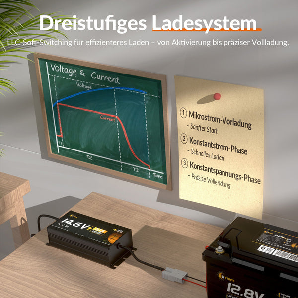 Lithink 14.6V 10A Waterdichte Oplader – voor LiFePO₄, NCM en loodaccu's