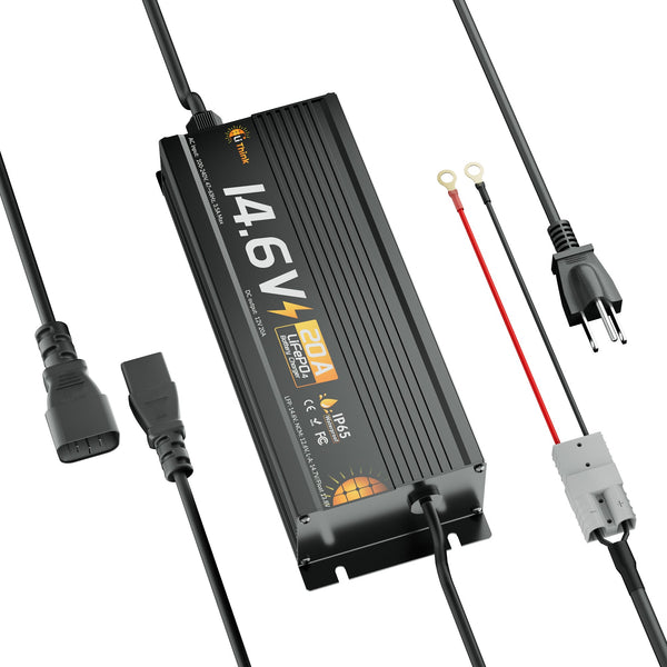 Lithink 14.6V 20A Waterdichte Snellader – voor LiFePO₄, NCM en Loodaccu's